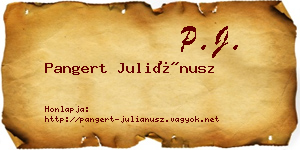 Pangert Juliánusz névjegykártya